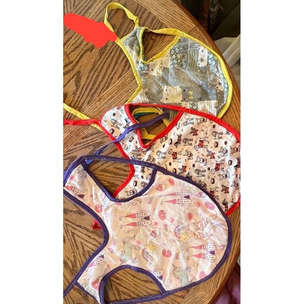 Whimsical Baby Handmade Bibs Set 3 OS Multicolor